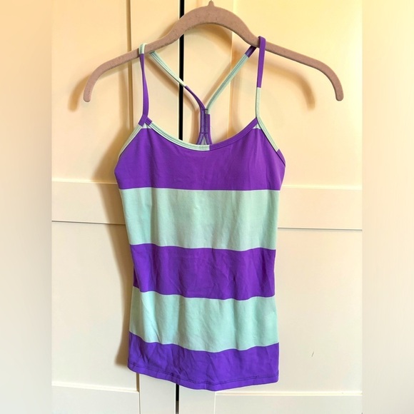 Lululemon Power Y Tank Striped Size 4 - Picture 1 of 3